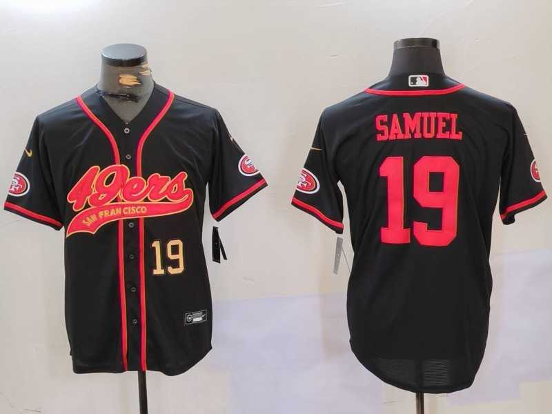 Mens San Francisco 49ers#19 Deebo Samuel Black With Patch Cool Base Stitched Baseball Jerseys->san francisco 49ers->NFL Jersey